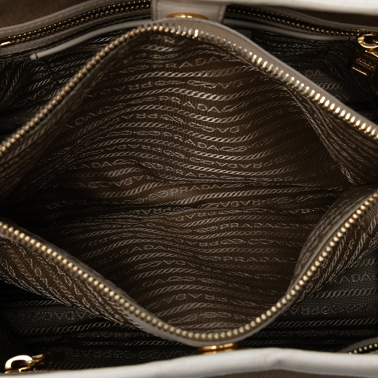 Prada Canvas Canapa Logo Satchel Bruin