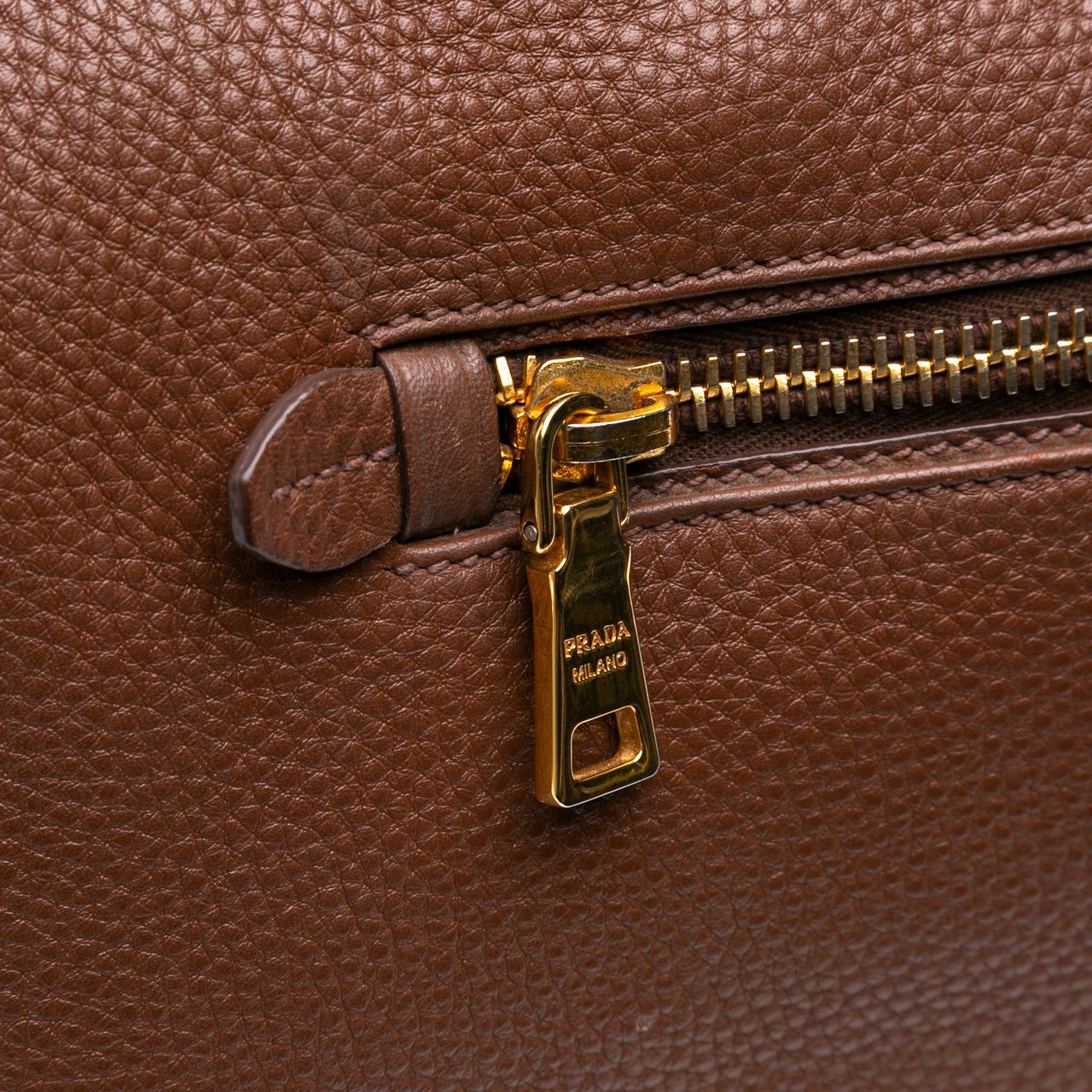 Prada Vitello Phenix Zip Top Satchel Bruin