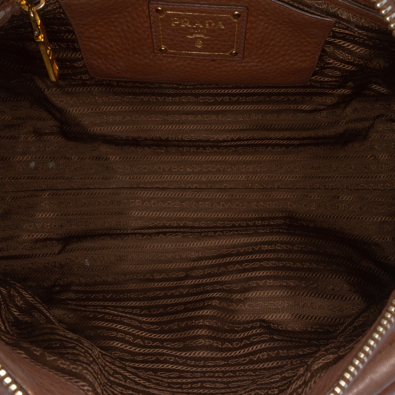 Prada Vitello Phenix Zip Top Satchel Bruin