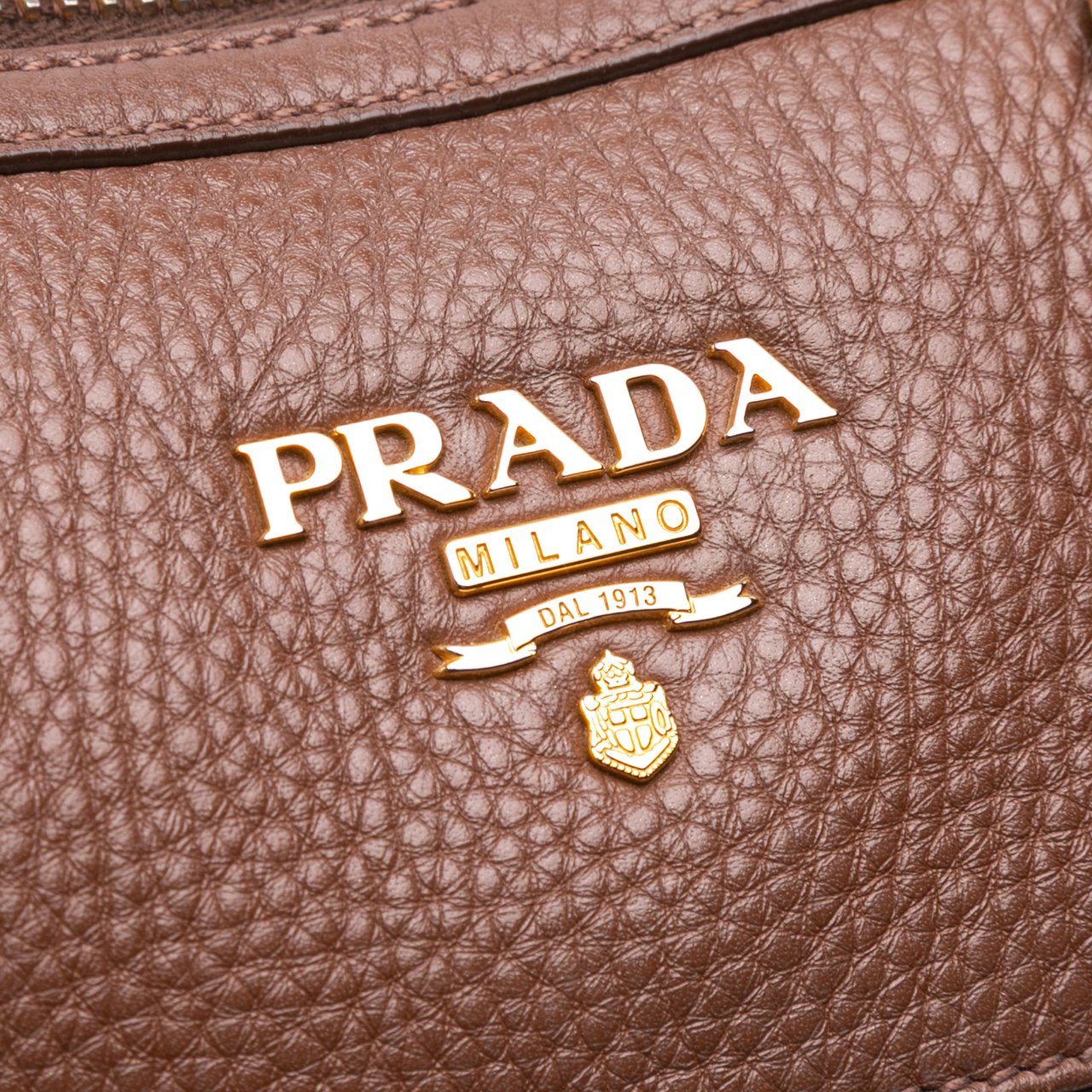 Prada Vitello Phenix Zip Top Satchel Bruin