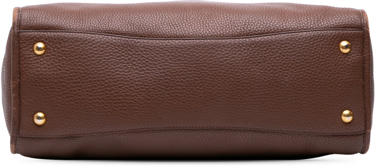 Prada Vitello Phenix Zip Top Satchel Bruin