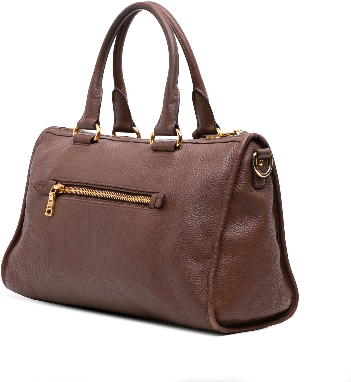 Prada Vitello Phenix Zip Top Satchel Bruin