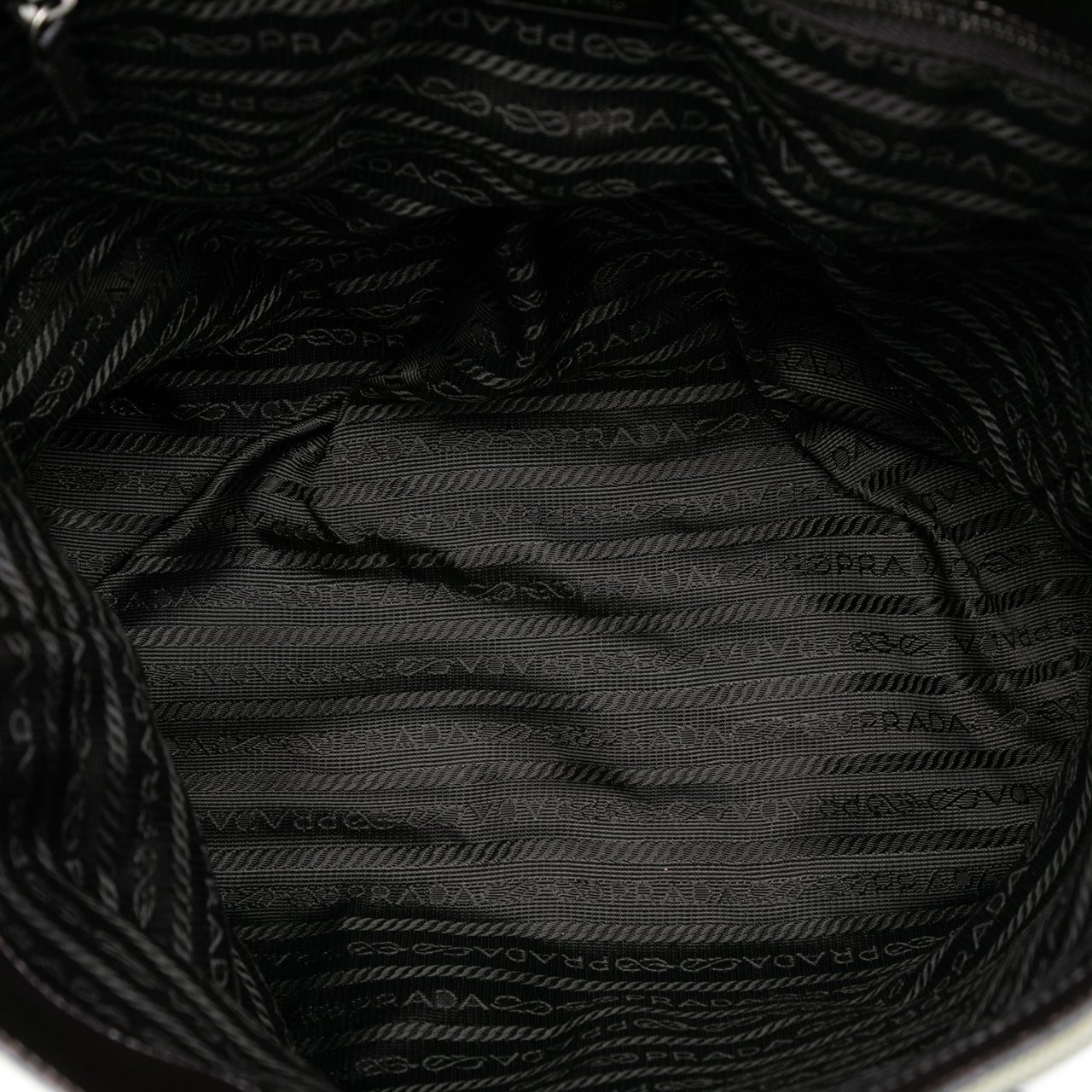 Prada Cinghiale Trimmed Canvas Canapa Tote Grijs