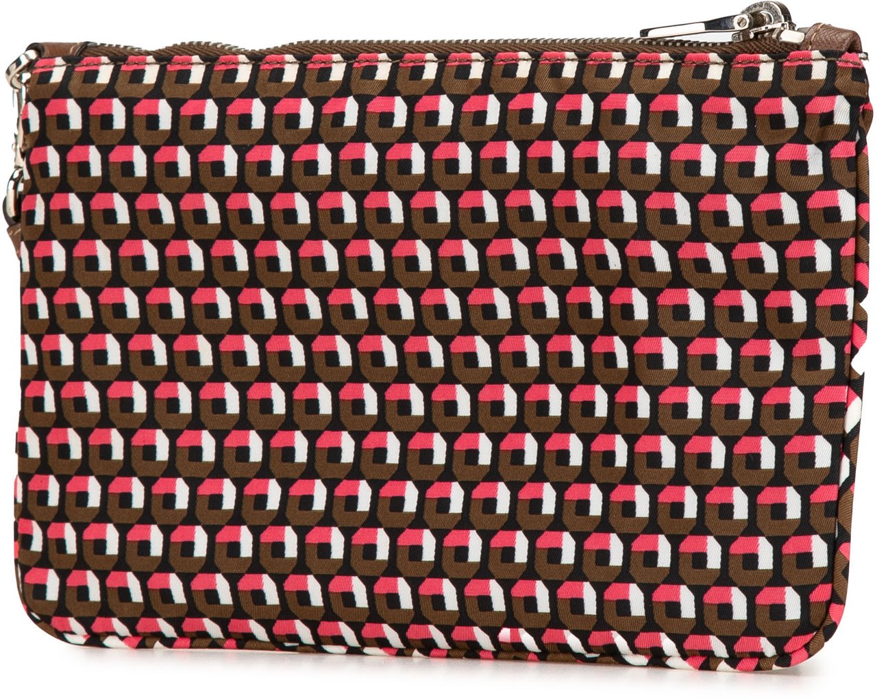 Prada Tessuto Stampato Wristlet Clutch Bruin