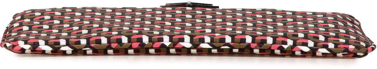 Prada Tessuto Stampato Wristlet Clutch Bruin