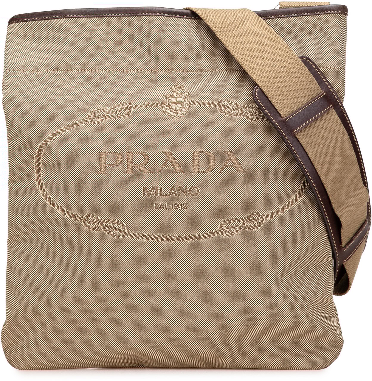 Prada Canvas Canapa Logo Crossbody Bruin