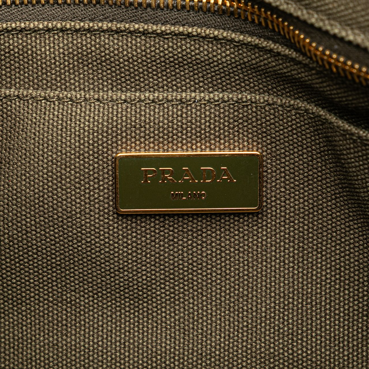 Prada Small Canvas Canapa Bijoux Satchel Bruin