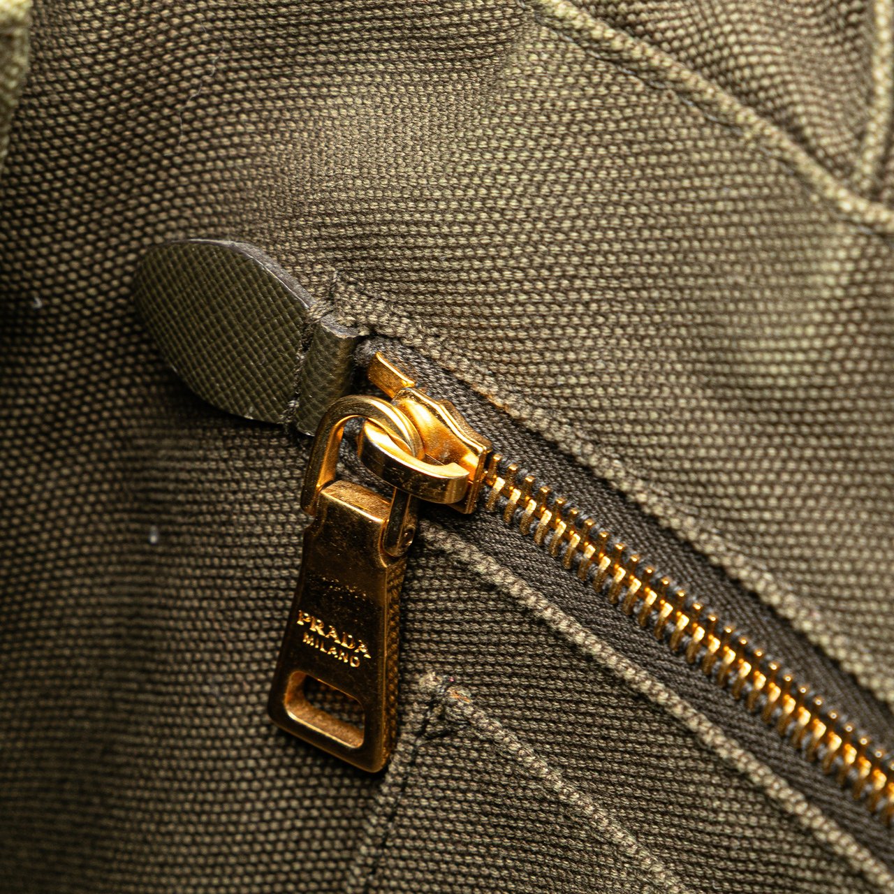 Prada Small Canvas Canapa Bijoux Satchel Bruin