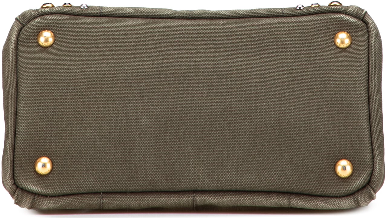 Prada Small Canvas Canapa Bijoux Satchel Bruin