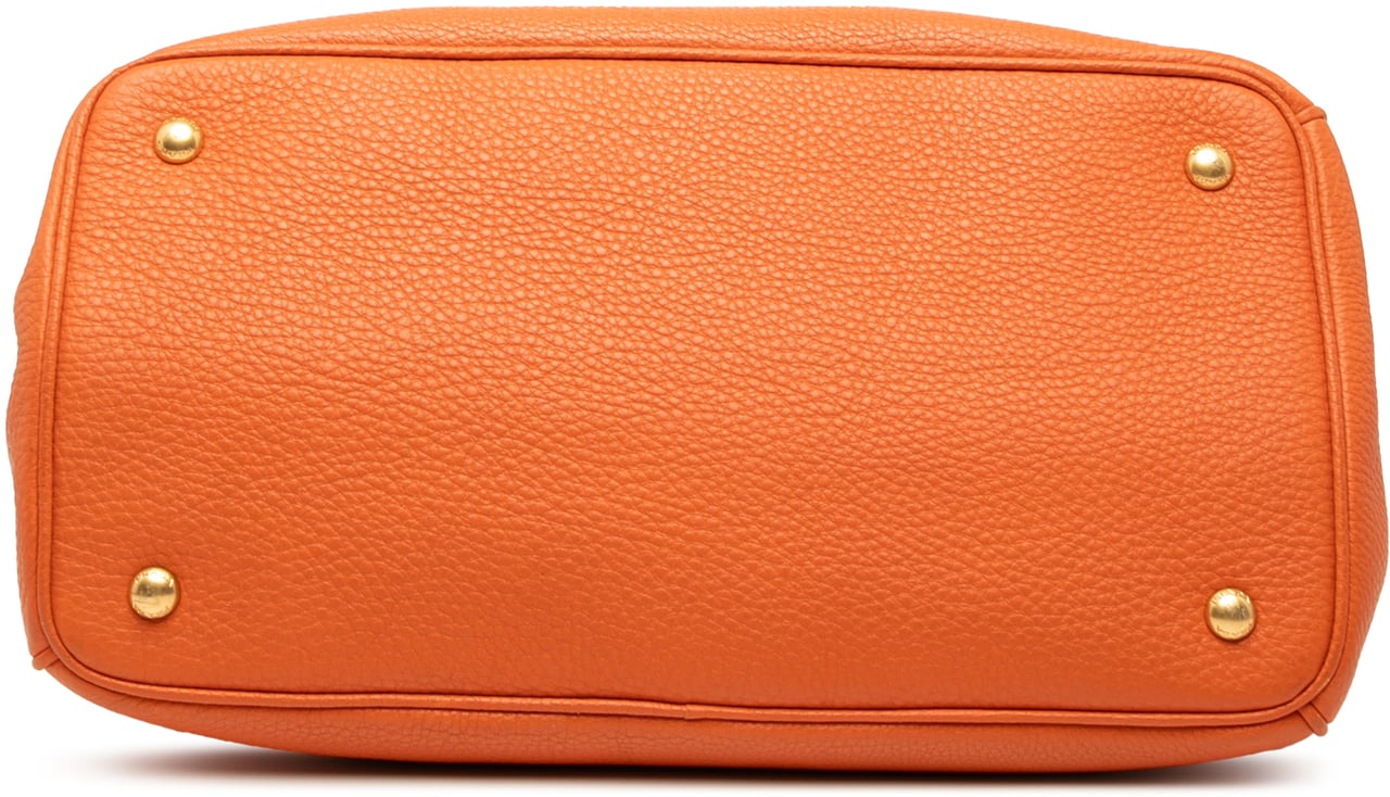 Prada Vitello Daino Open Convertible Tote Oranje