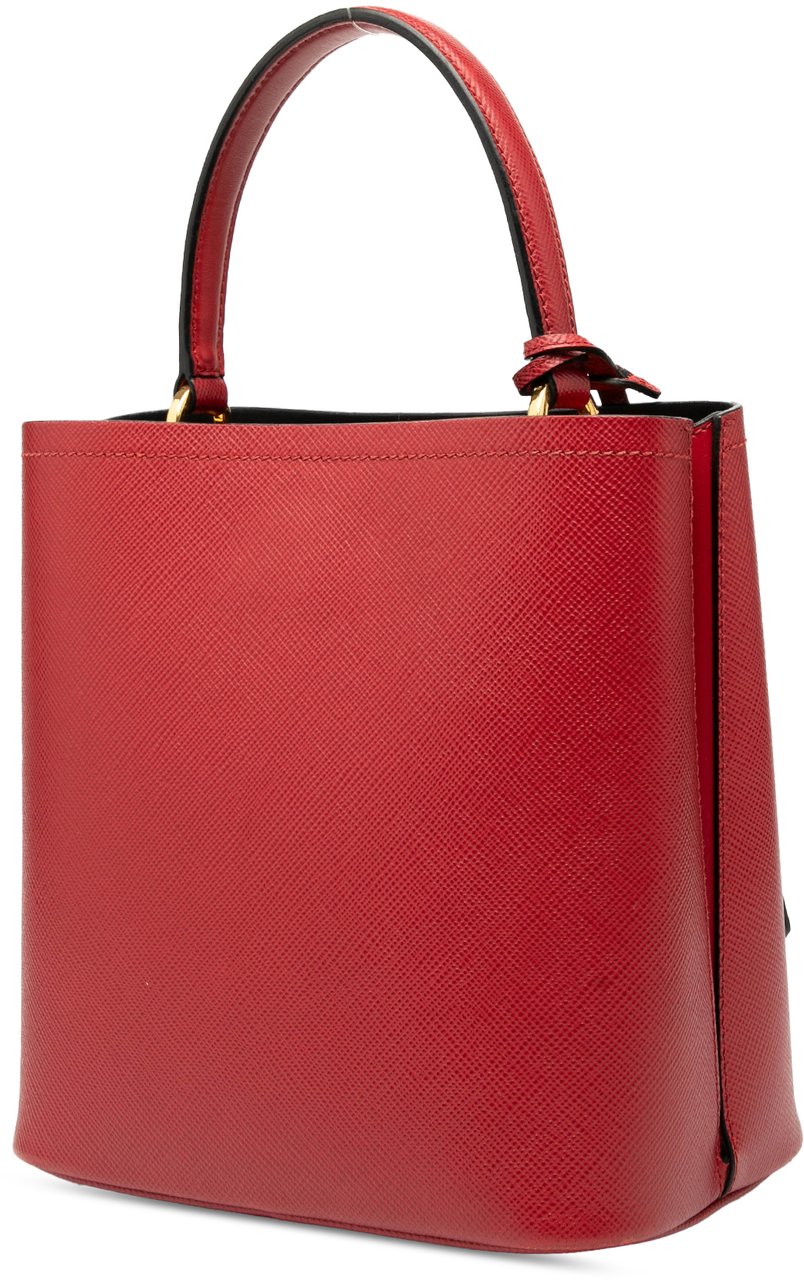 Prada Medium Saffiano Cuir Panier Satchel Rood