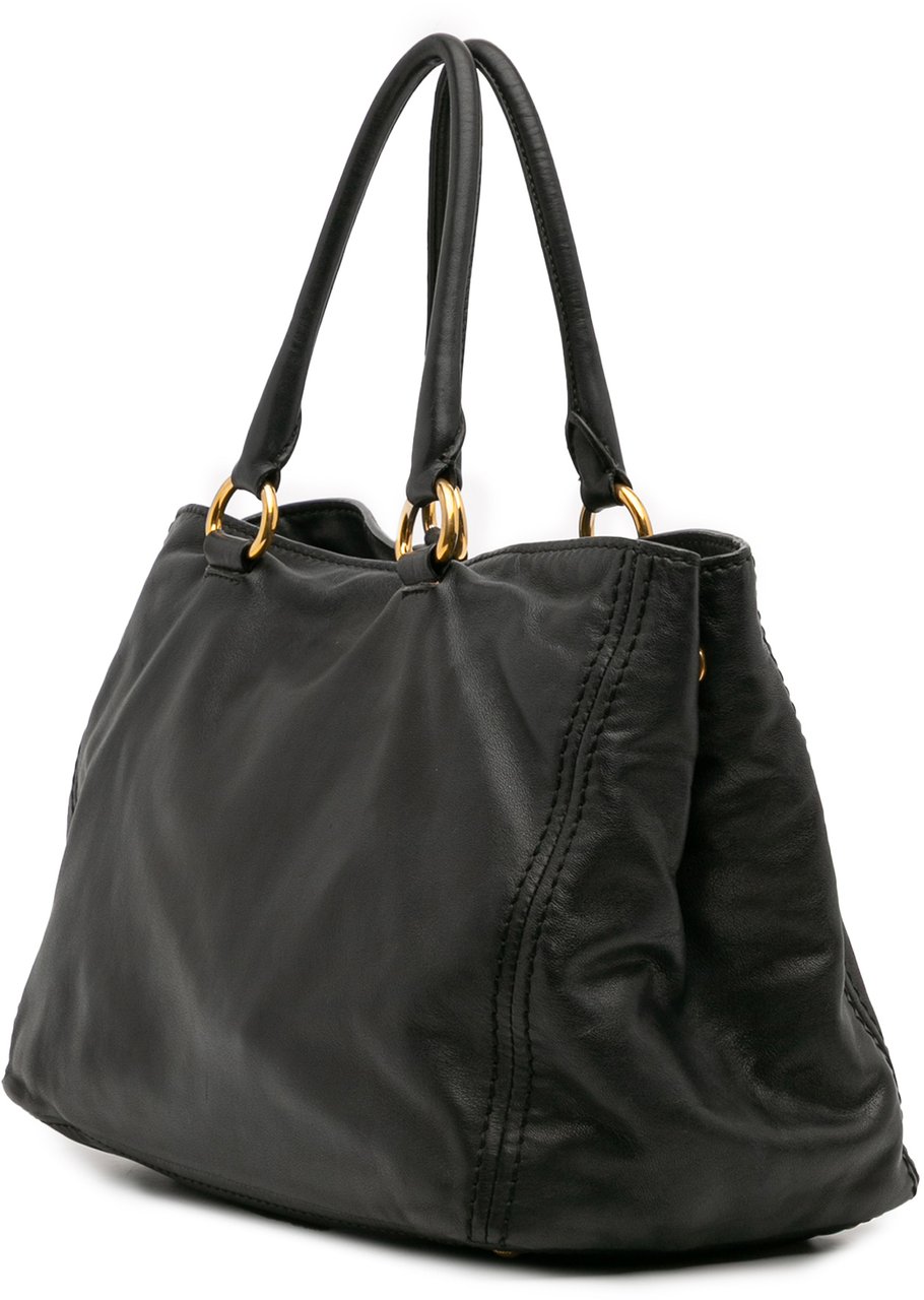 Prada Soft Calf Satchel Zwart