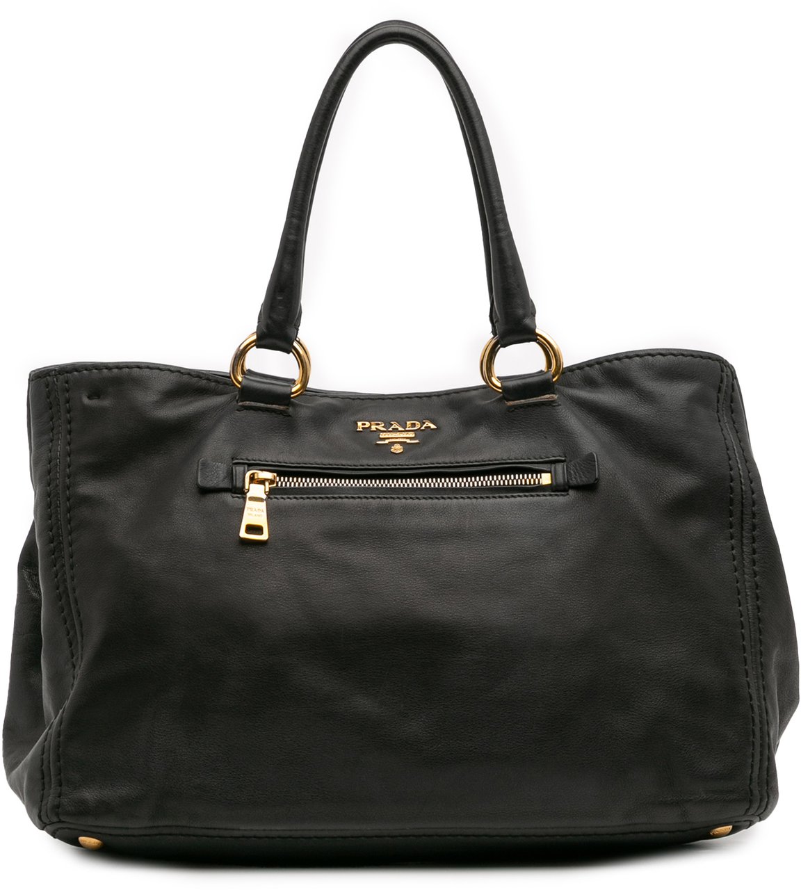 Prada Soft Calf Satchel Zwart