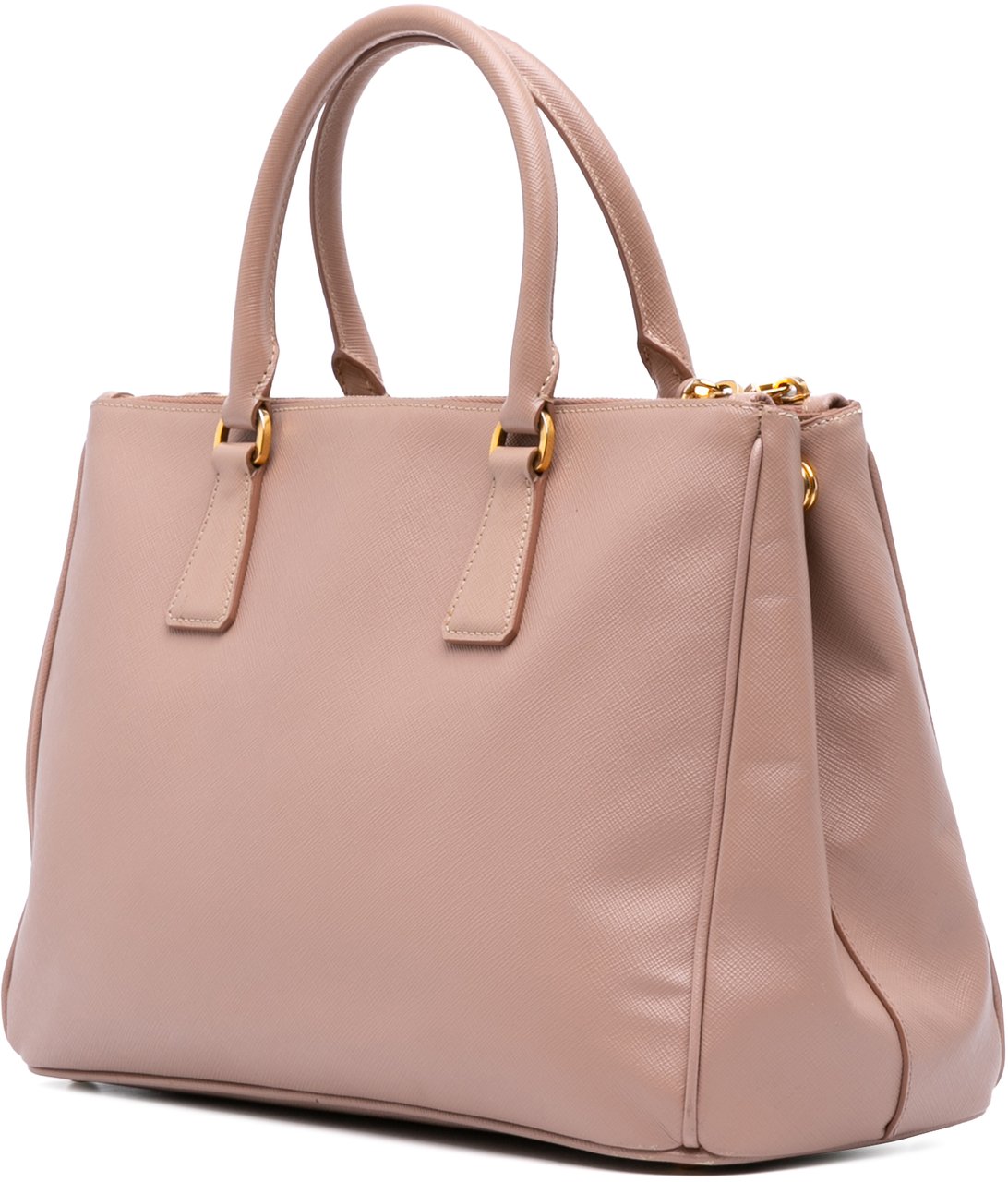 Prada Medium Saffiano Lux Galleria Double Zip Satchel Roze