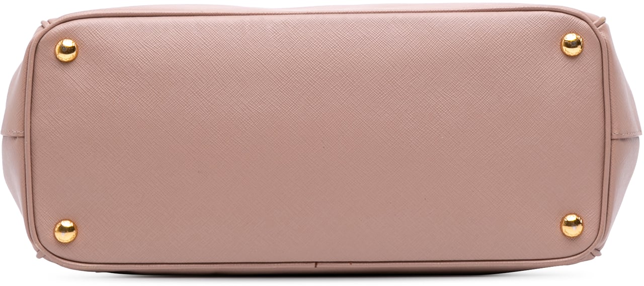 Prada Medium Saffiano Lux Galleria Double Zip Satchel Roze