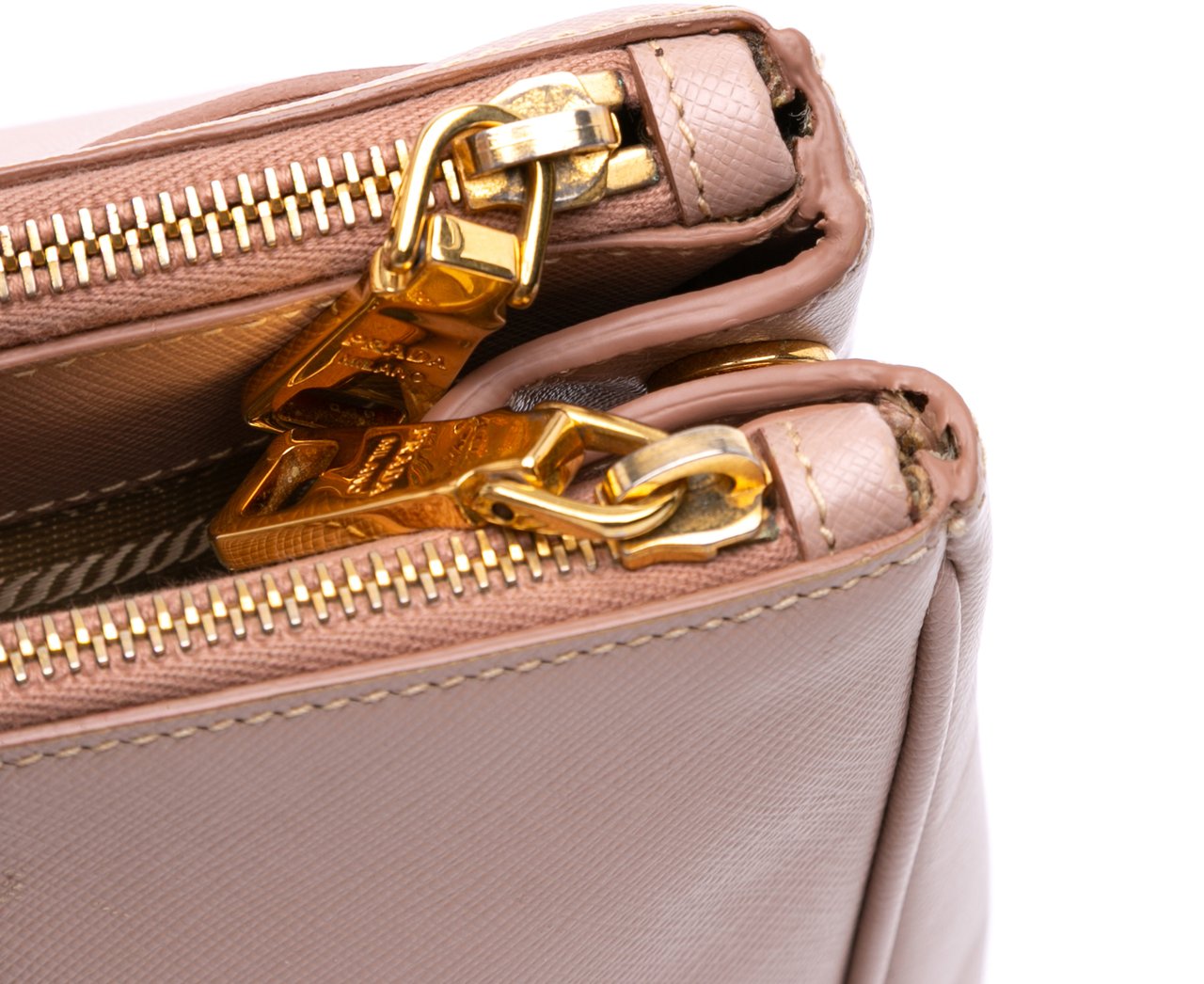 Prada Medium Saffiano Lux Galleria Double Zip Satchel Roze