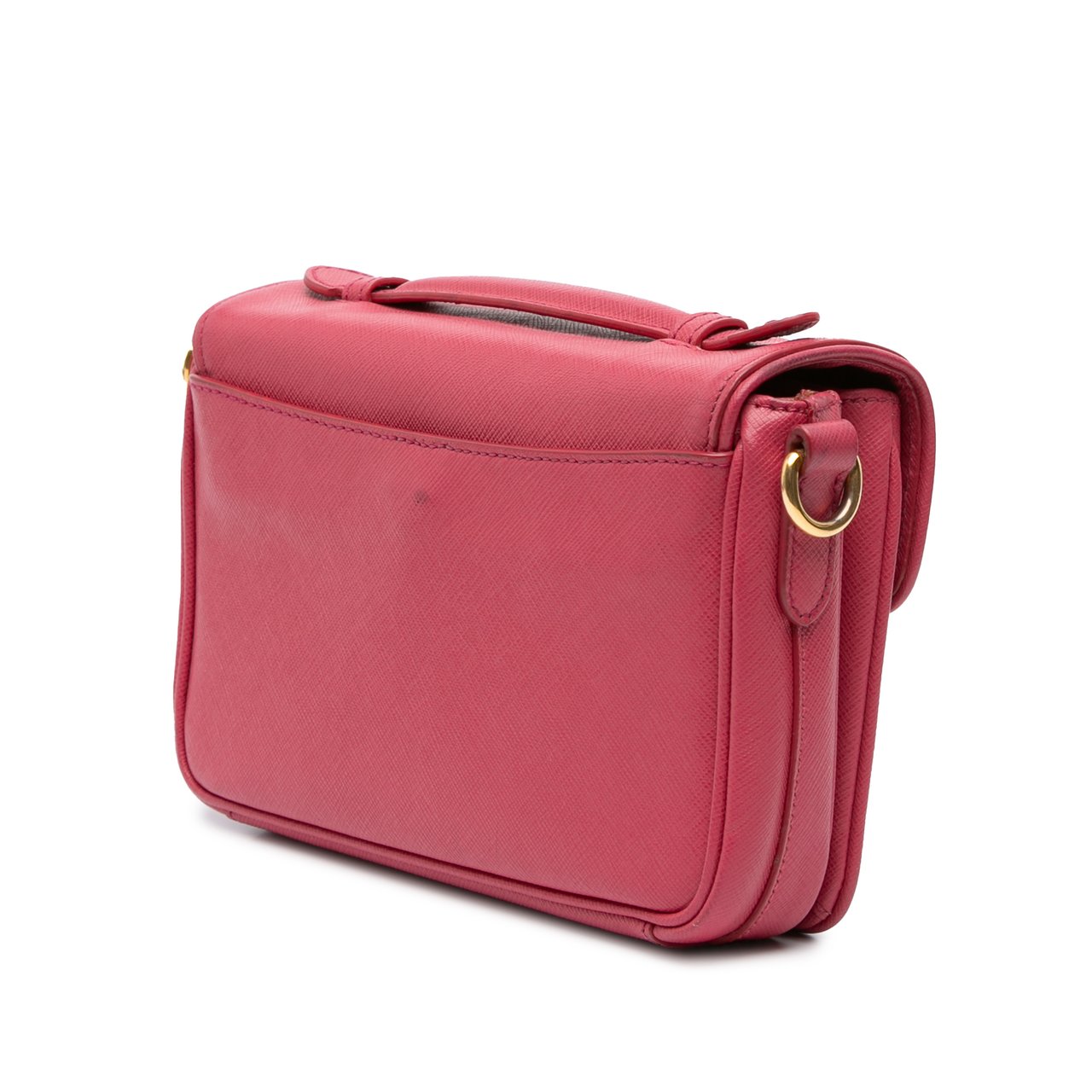 Prada Saffiano Sound Lock Satchel Roze