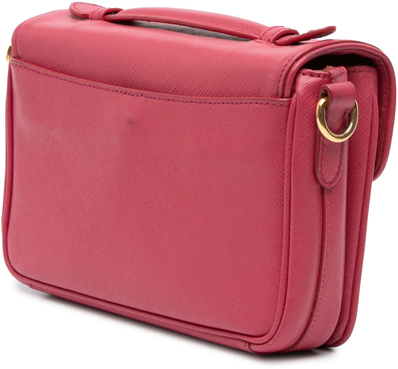 Prada Saffiano Sound Lock Satchel Roze