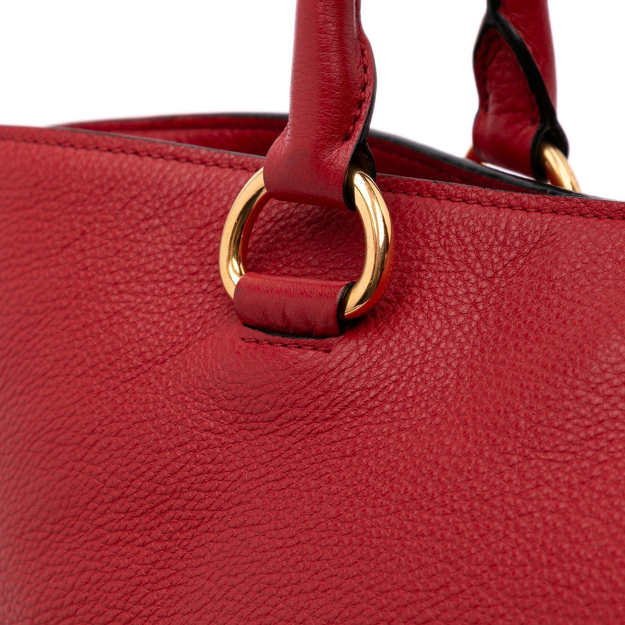 Prada Vitello Daino Open Convertible Tote Rood