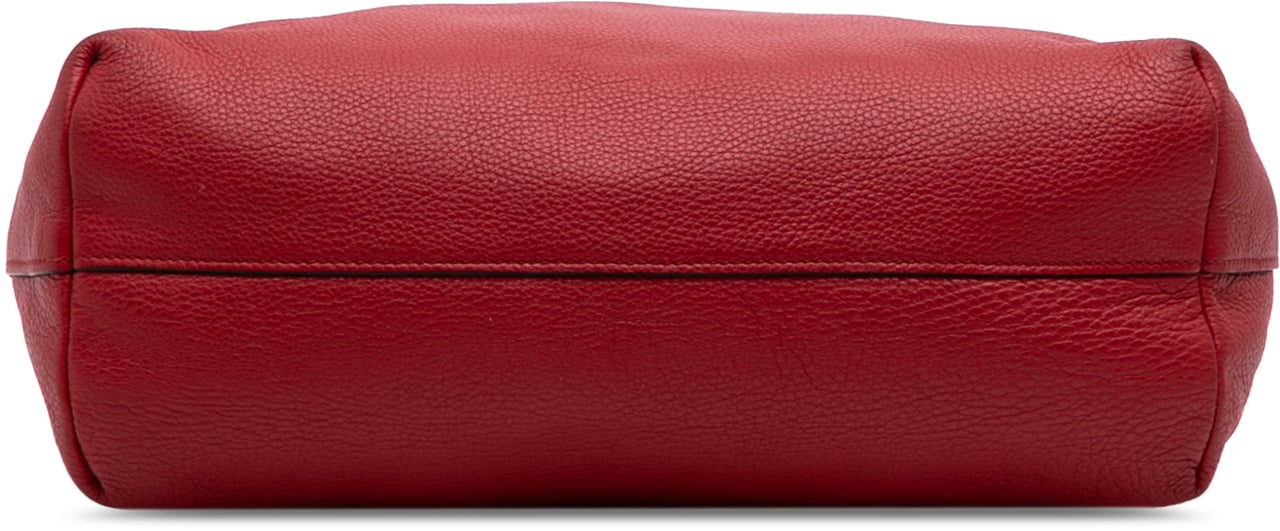 Prada Vitello Daino Open Convertible Tote Rood