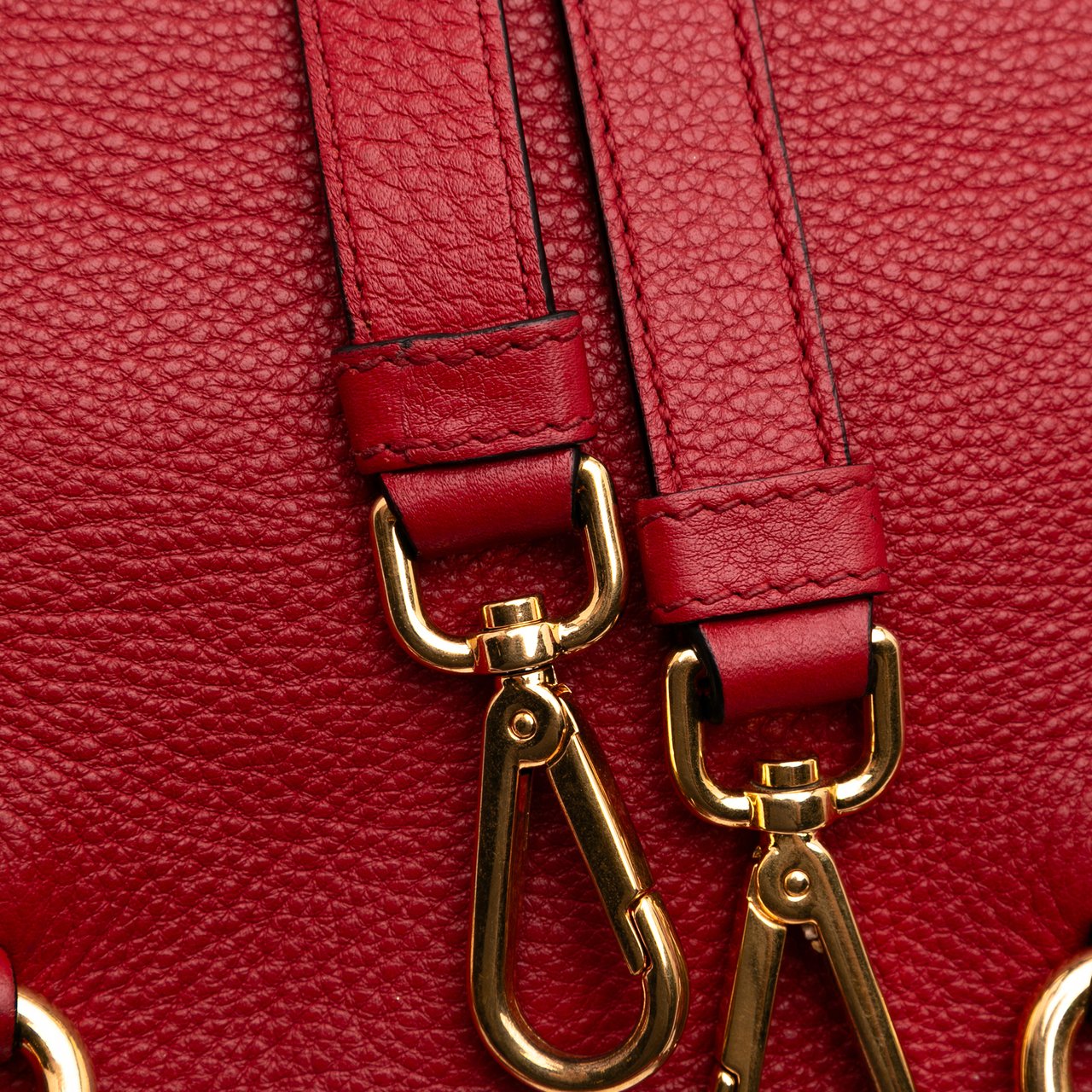 Prada Vitello Daino Open Convertible Tote Rood