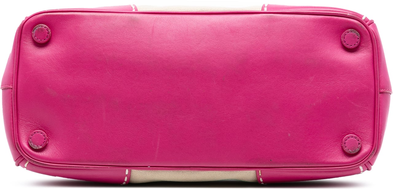 Prada Small Canvas and City Calf Hand Stitched Galleria Double Zip Satchel Bruin