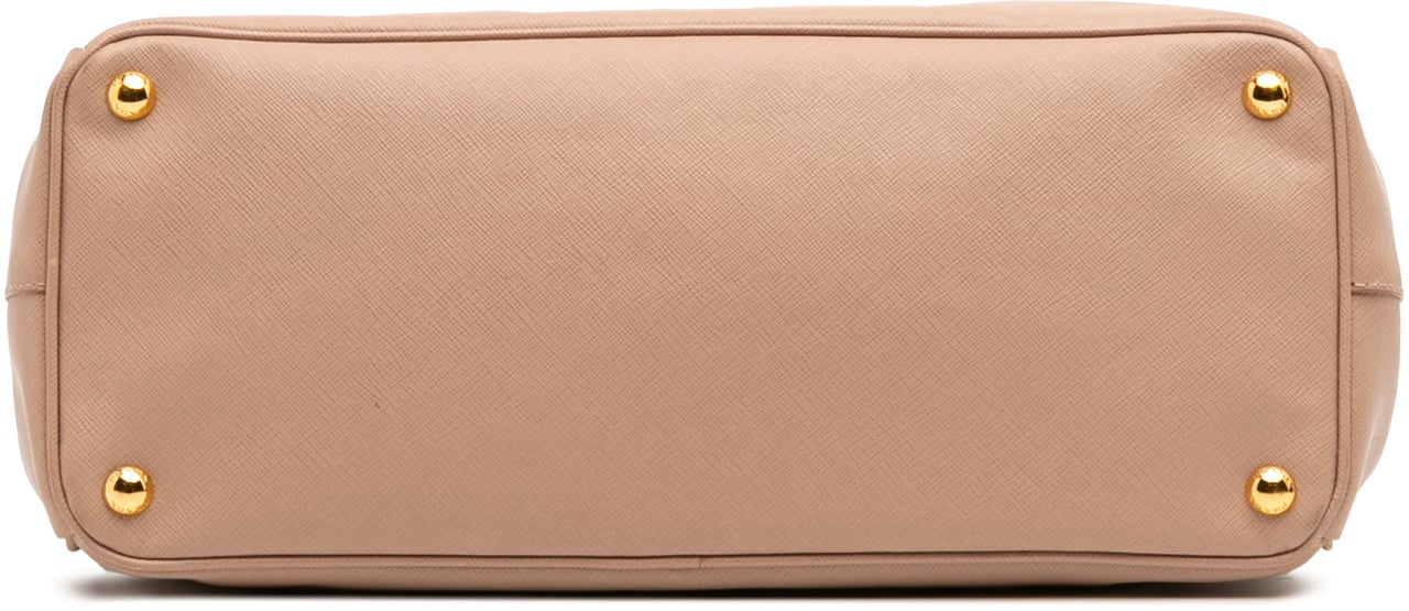 Prada Large Saffiano Lux Galleria Double Zip Satchel Bruin