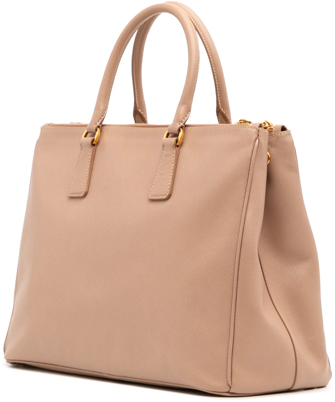 Prada Large Saffiano Lux Galleria Double Zip Satchel Bruin