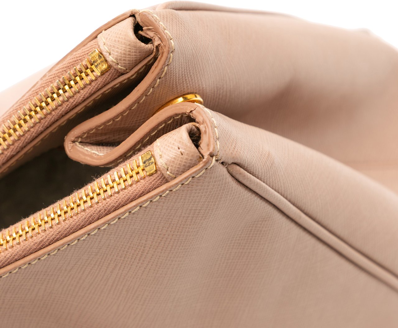 Prada Large Saffiano Lux Galleria Double Zip Satchel Bruin