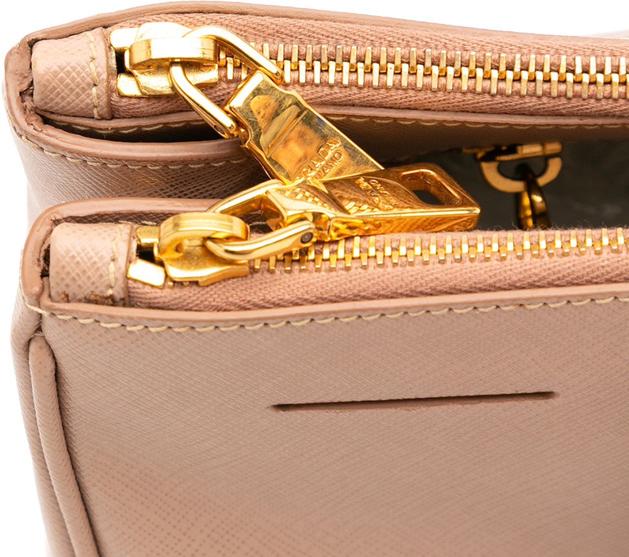Prada Large Saffiano Lux Galleria Double Zip Satchel Bruin