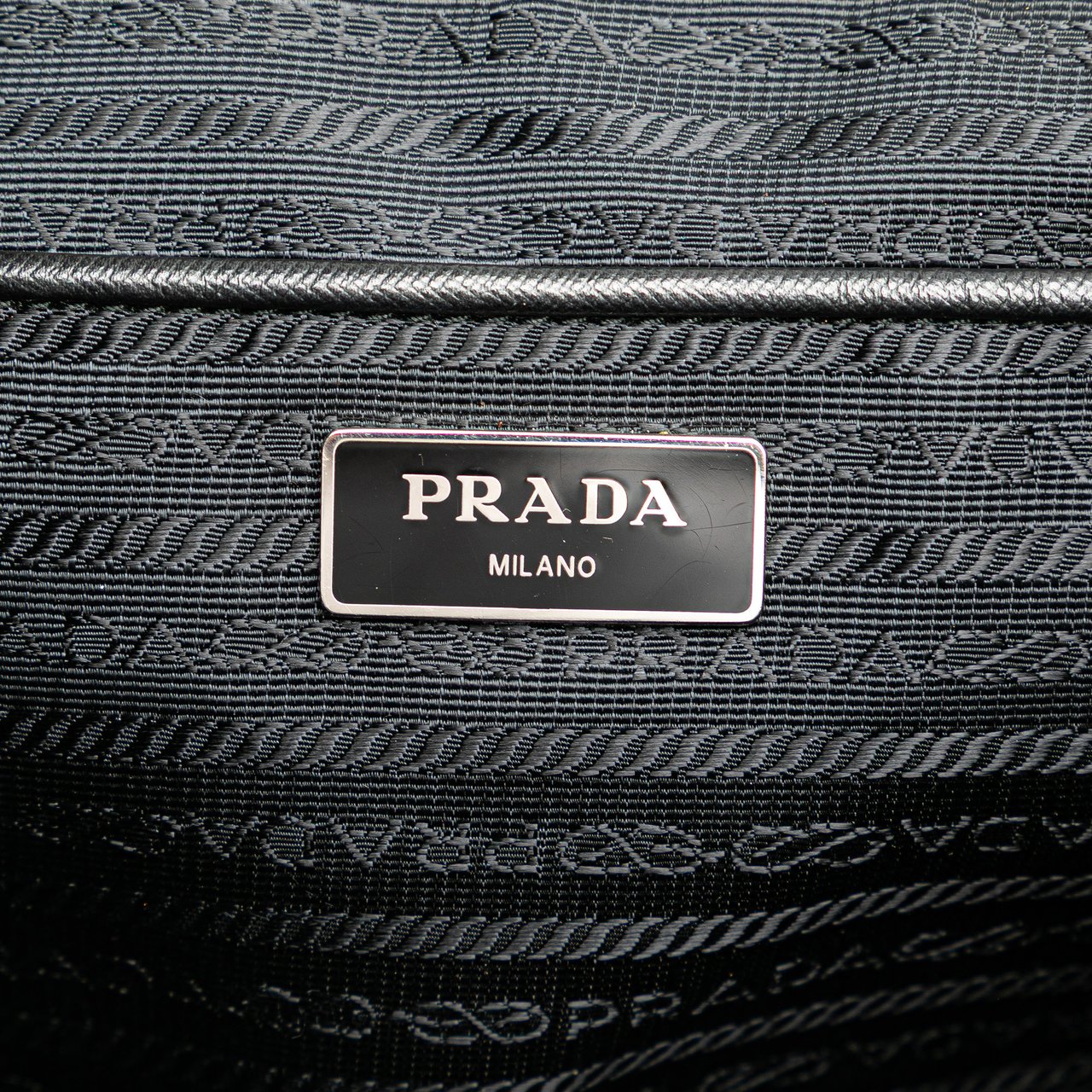 Prada Tessuto Stampato Satchel Blauw
