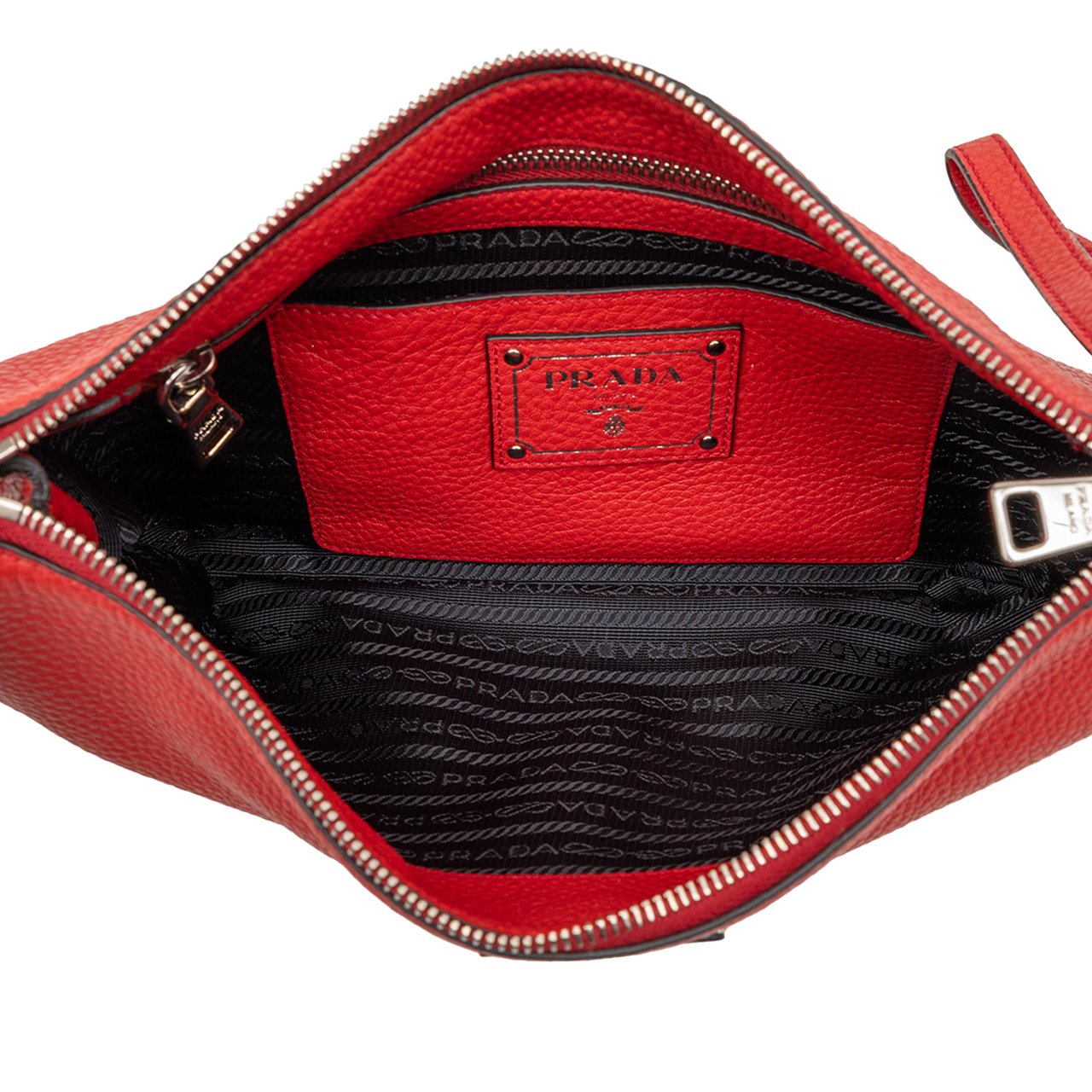 Prada Vitello Daino Clutch Rood