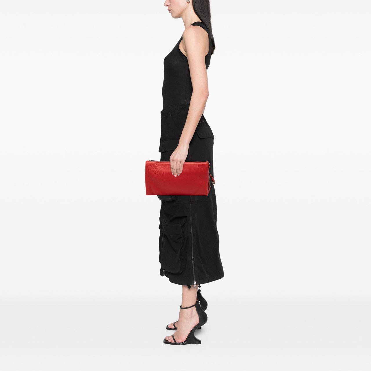 Prada Vitello Daino Clutch Rood