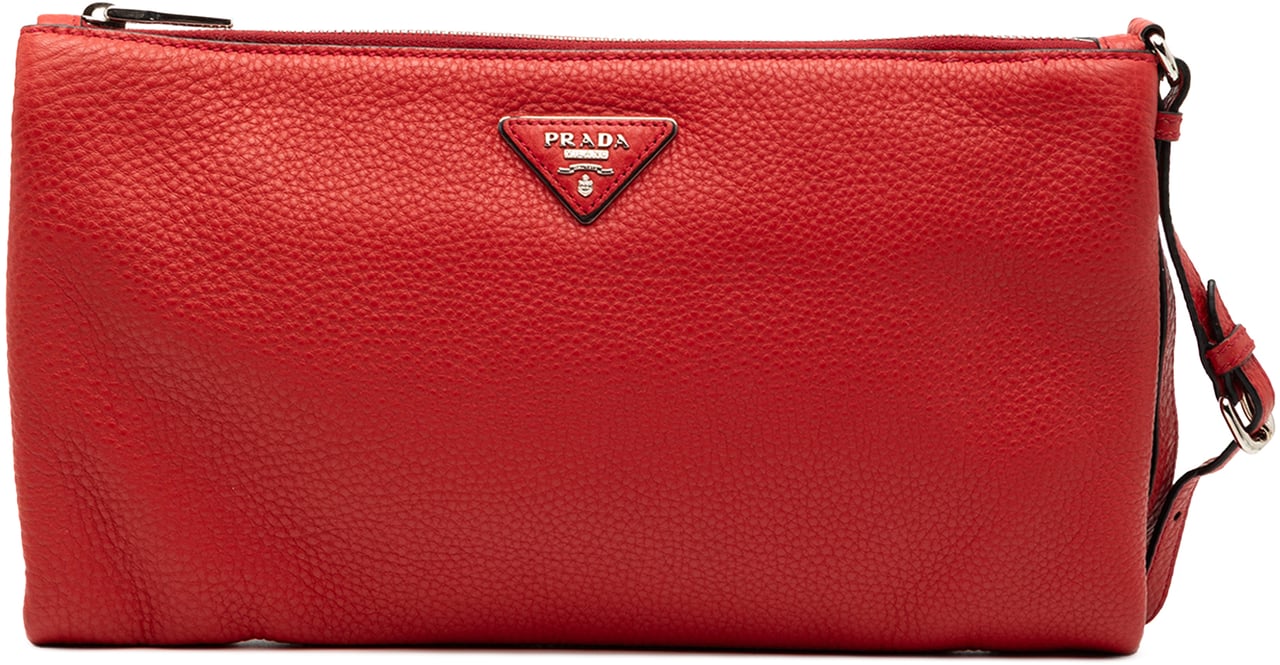 Prada Vitello Daino Clutch Rood