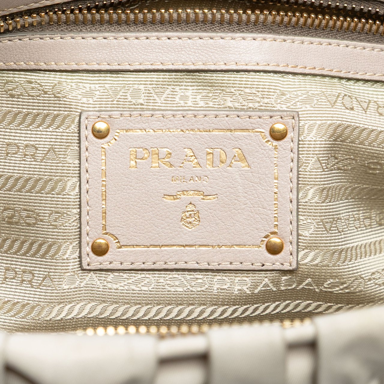 Prada Tessuto Gaufre Satchel Bruin