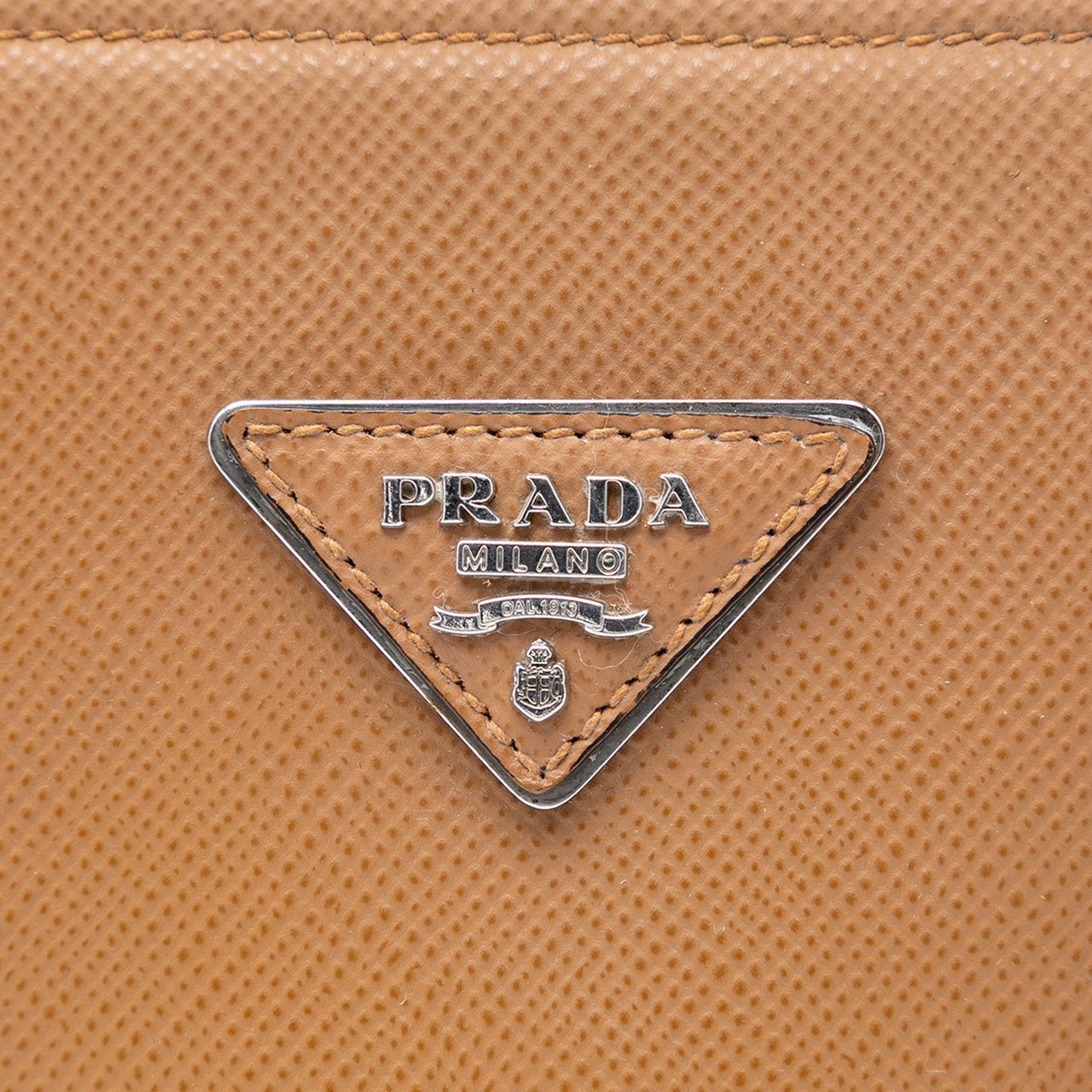 Prada Saffiano Cuir Turnlock Twin Satchel Bruin