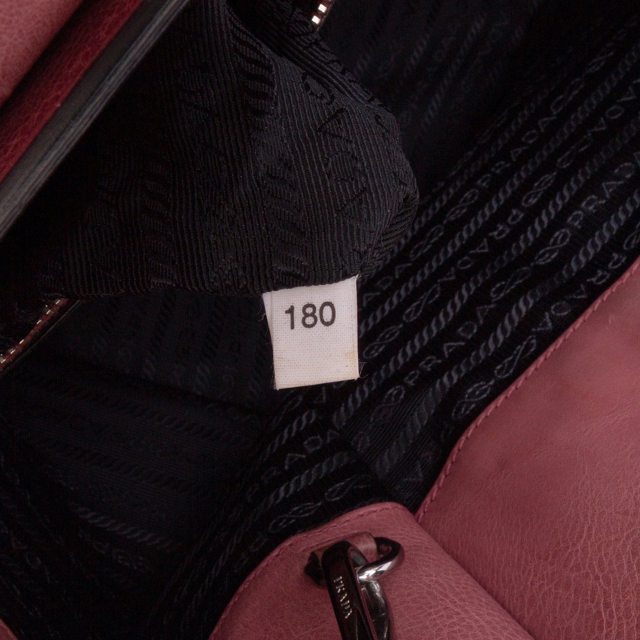 Prada Glace Calf Sound Lock Satchel Roze