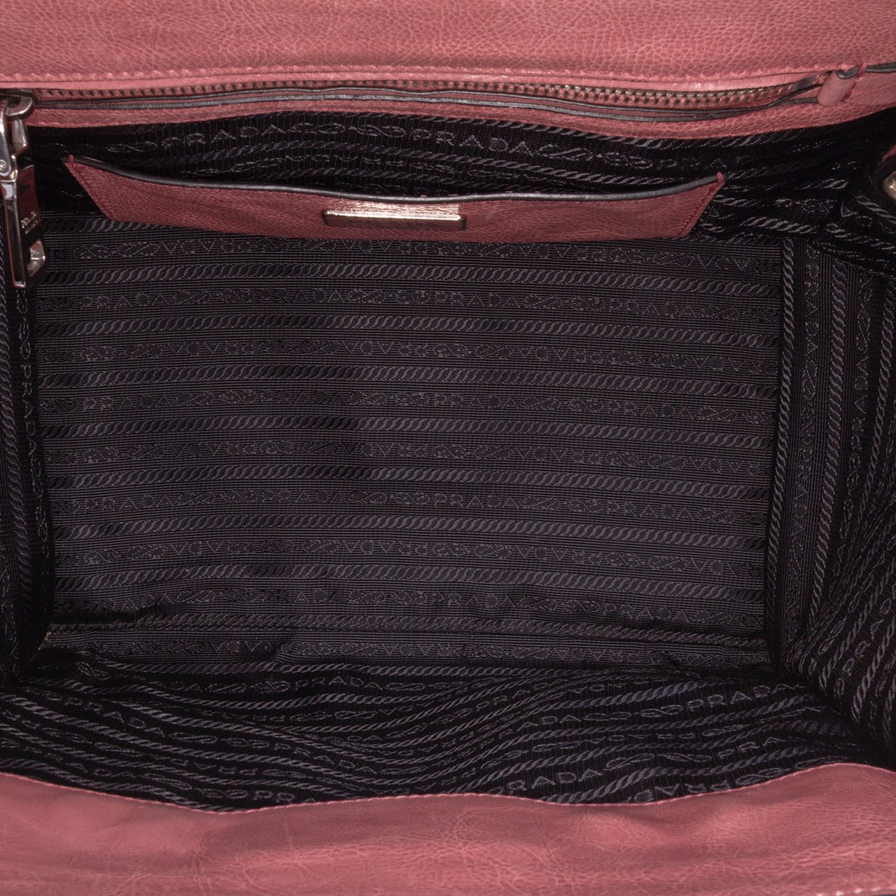 Prada Glace Calf Sound Lock Satchel Roze