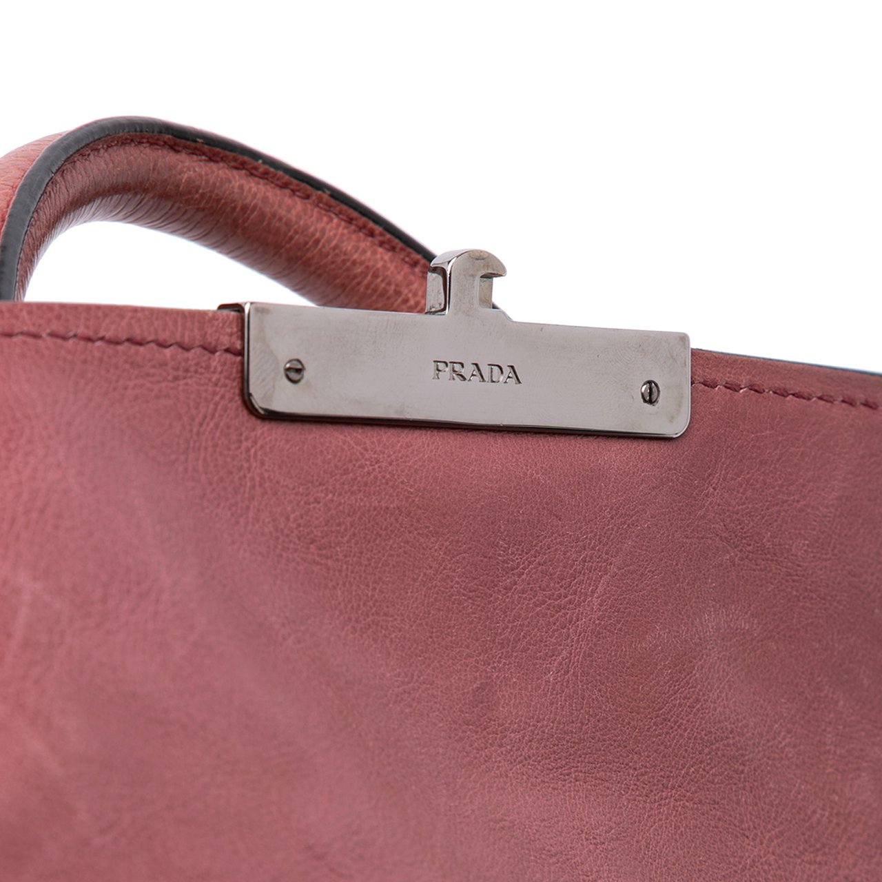 Prada Glace Calf Sound Lock Satchel Roze