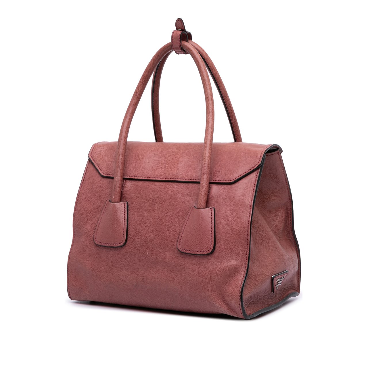 Prada Glace Calf Sound Lock Satchel Roze