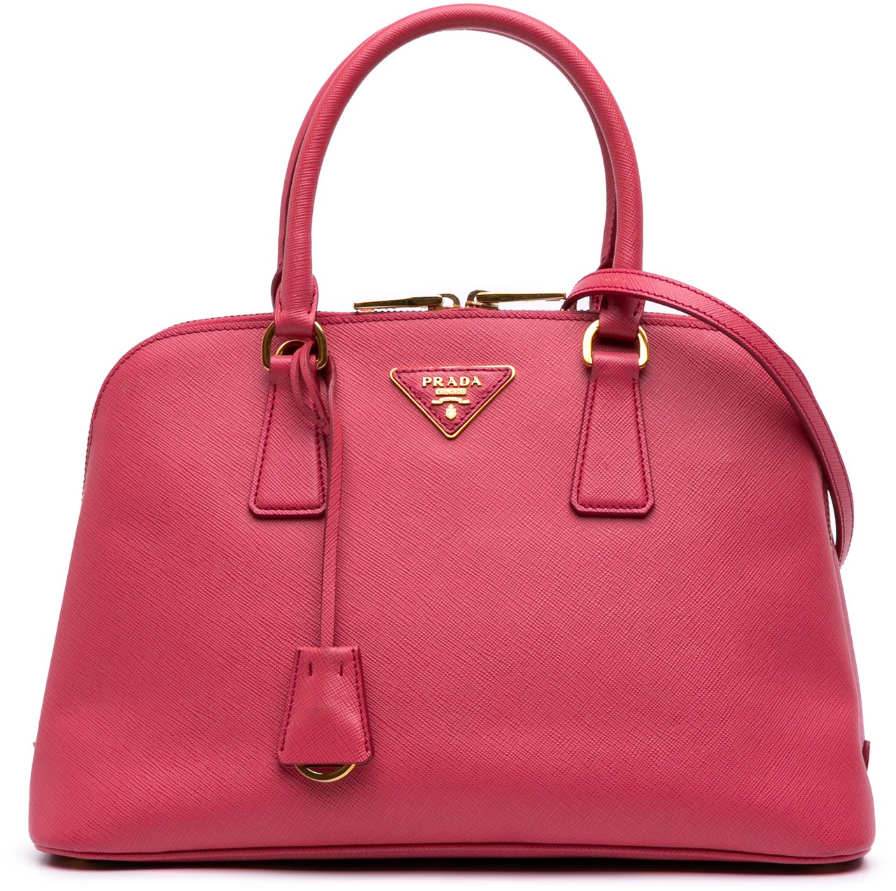 Prada Medium Saffiano Lux Promenade Satchel Roze