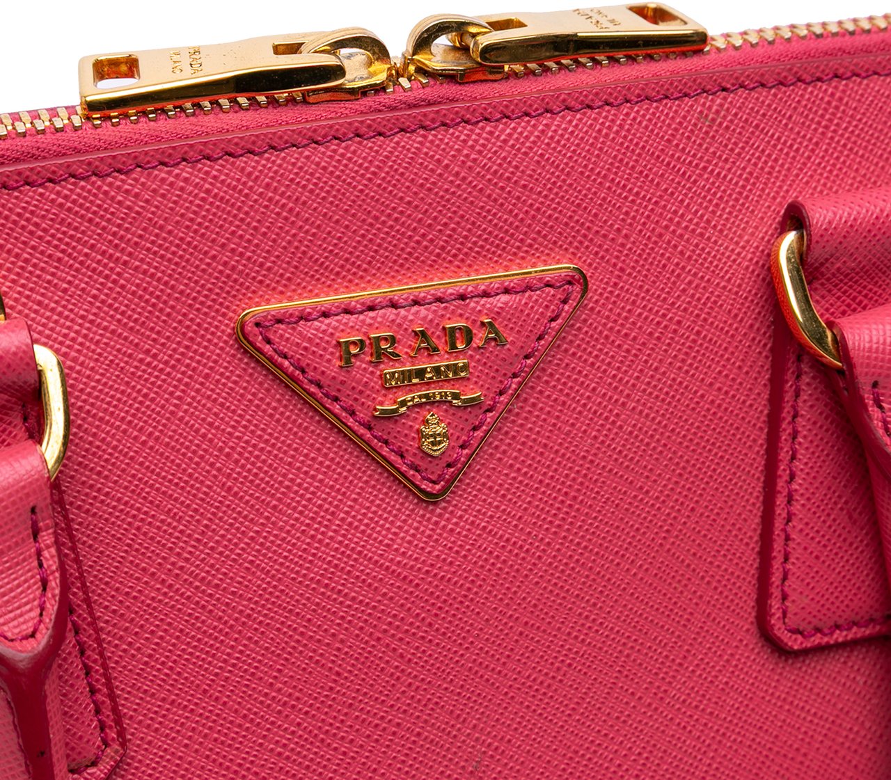 Prada Medium Saffiano Lux Promenade Satchel Roze