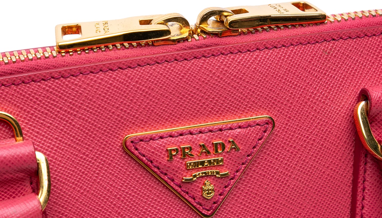 Prada Medium Saffiano Lux Promenade Satchel Roze