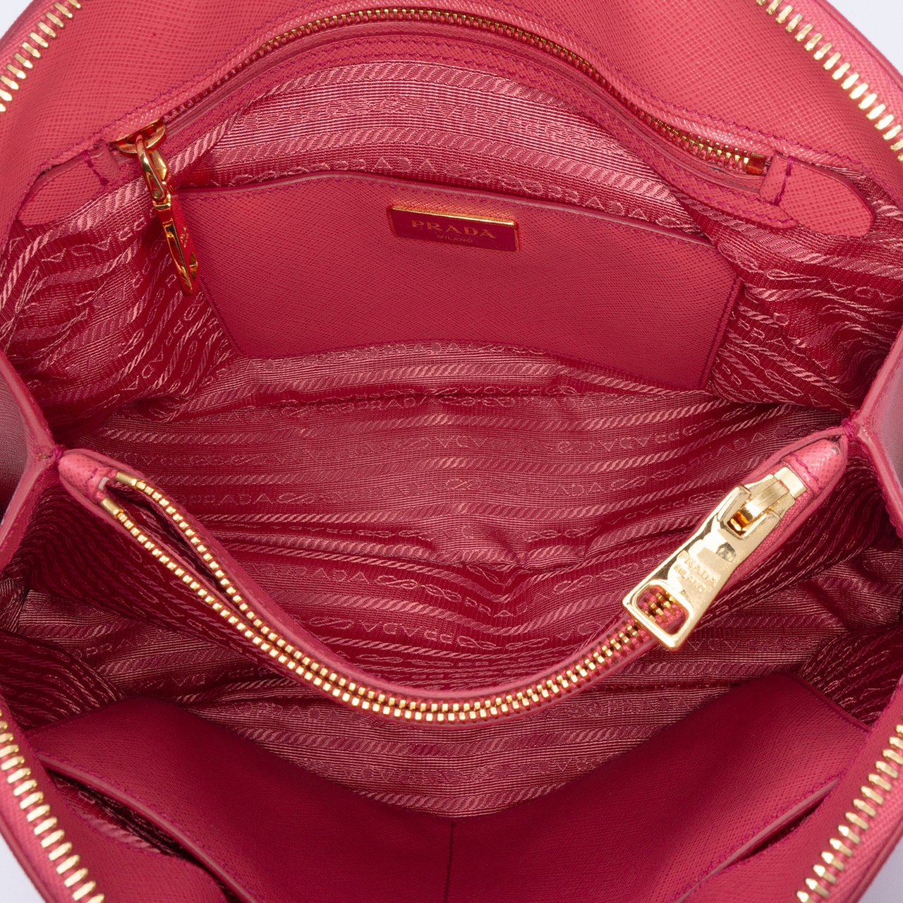 Prada Medium Saffiano Lux Promenade Satchel Roze