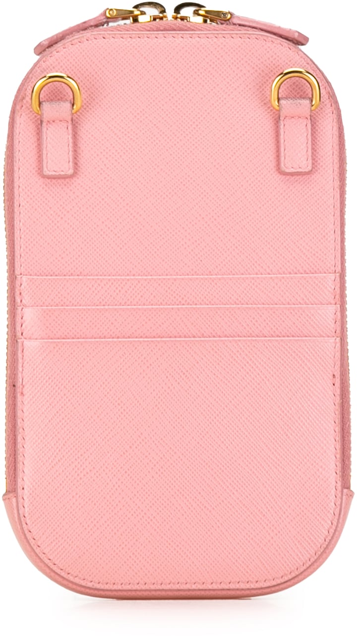 Prada Mini Saffiano Crossbody Phone Pouch Roze