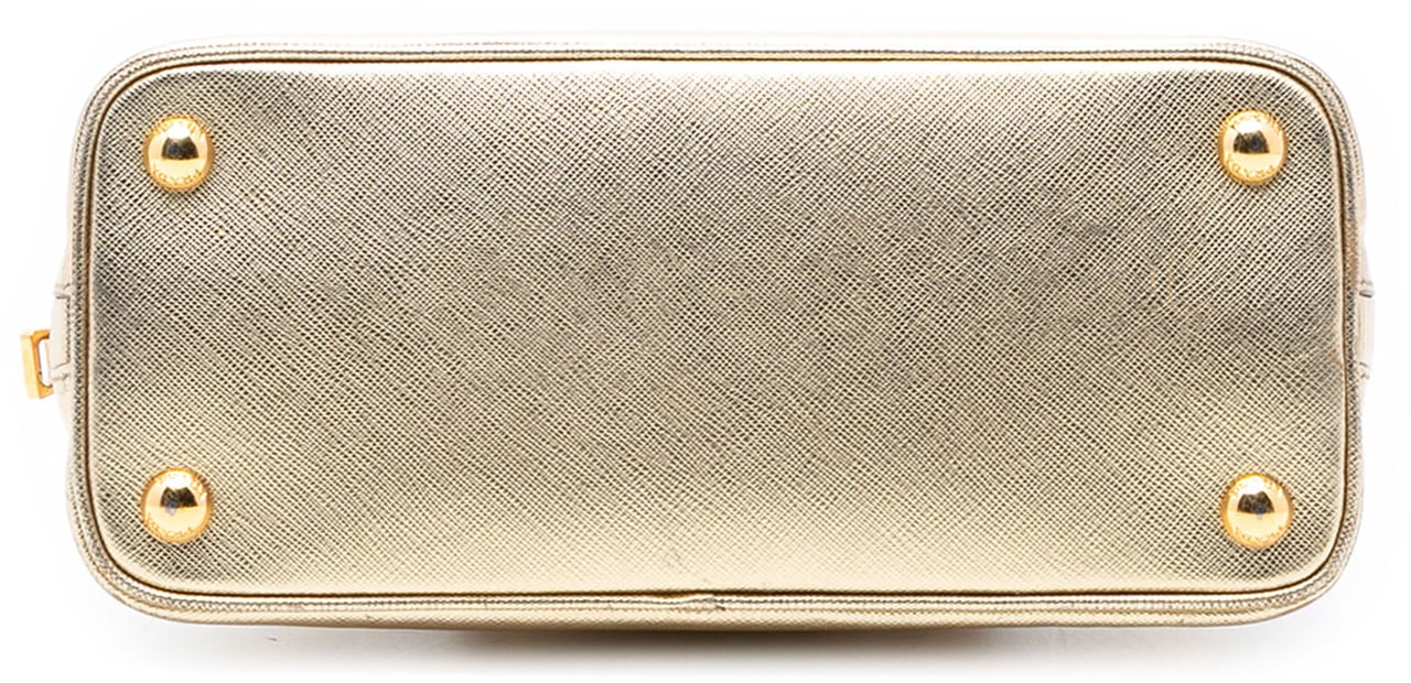 Prada Small Saffiano Lux Promenade Satchel Goud