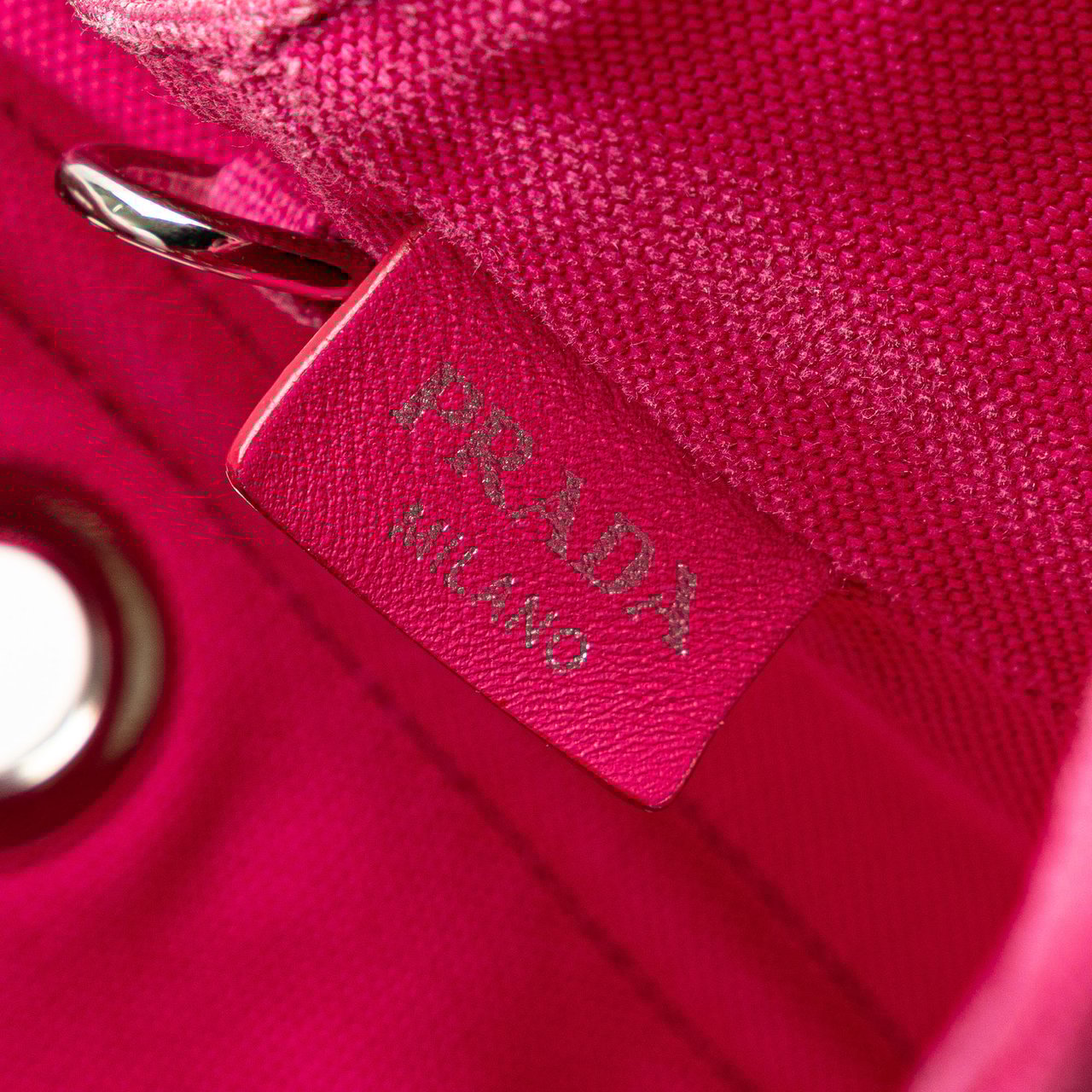 Prada Small Canvas Canapa Grommet Satchel Roze