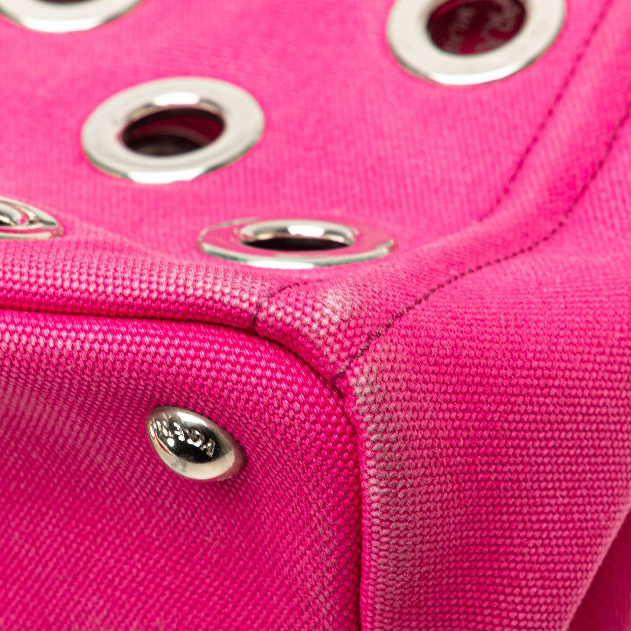 Prada Small Canvas Canapa Grommet Satchel Roze