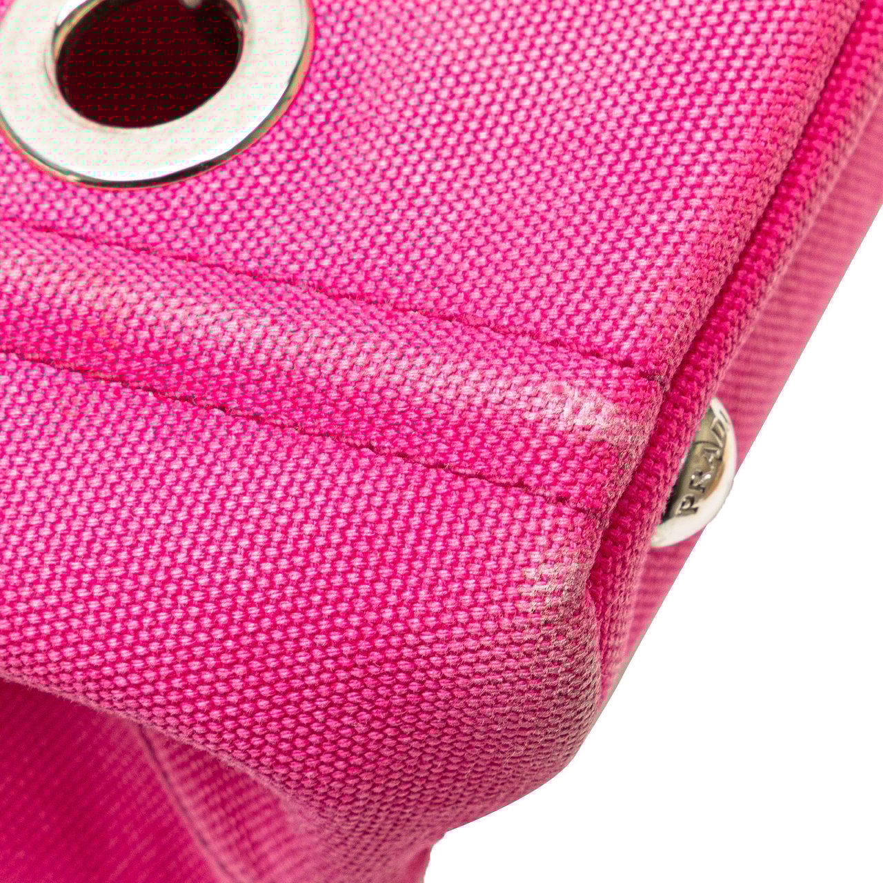 Prada Small Canvas Canapa Grommet Satchel Roze