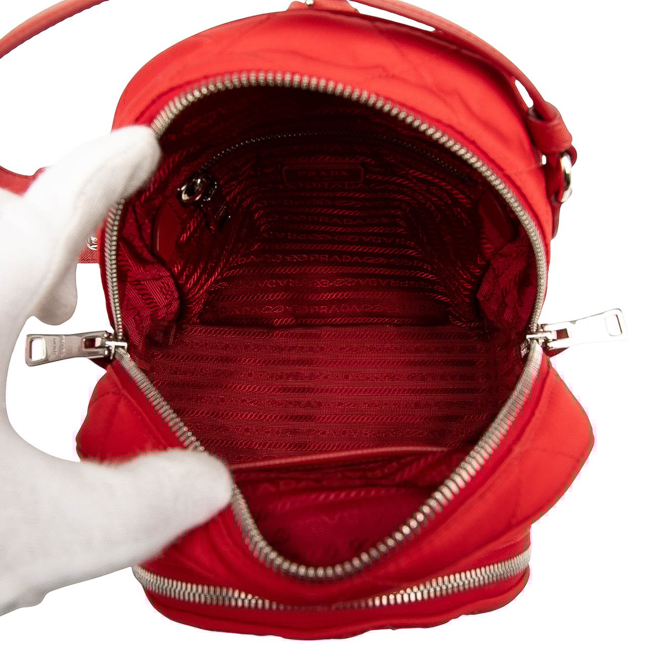 Prada Impuntu Tessuto Backpack Rood
